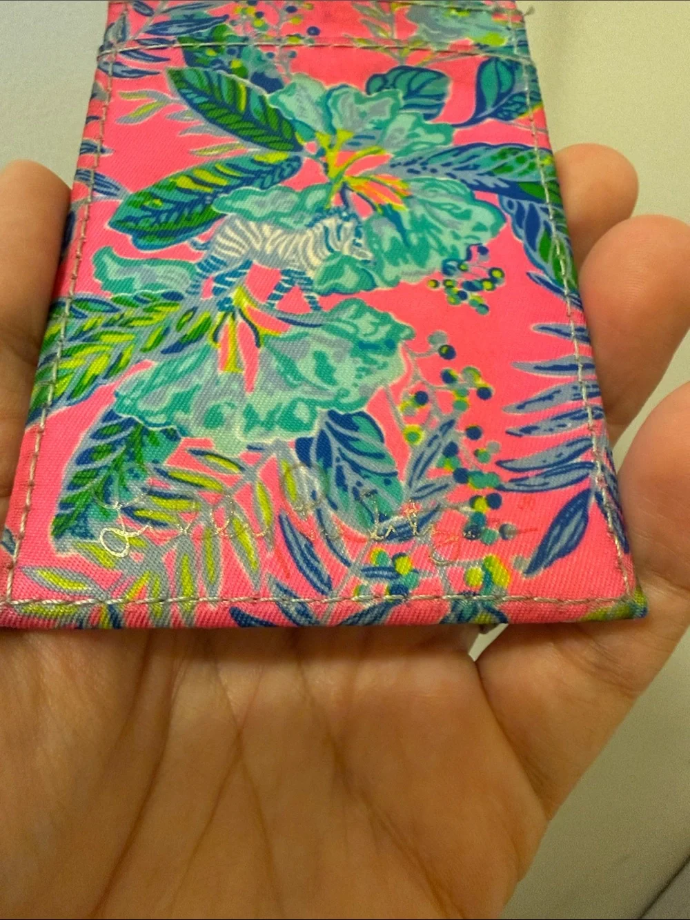 Lilly Pulitzer Pink & Teal Floral ID Lanyard Holder